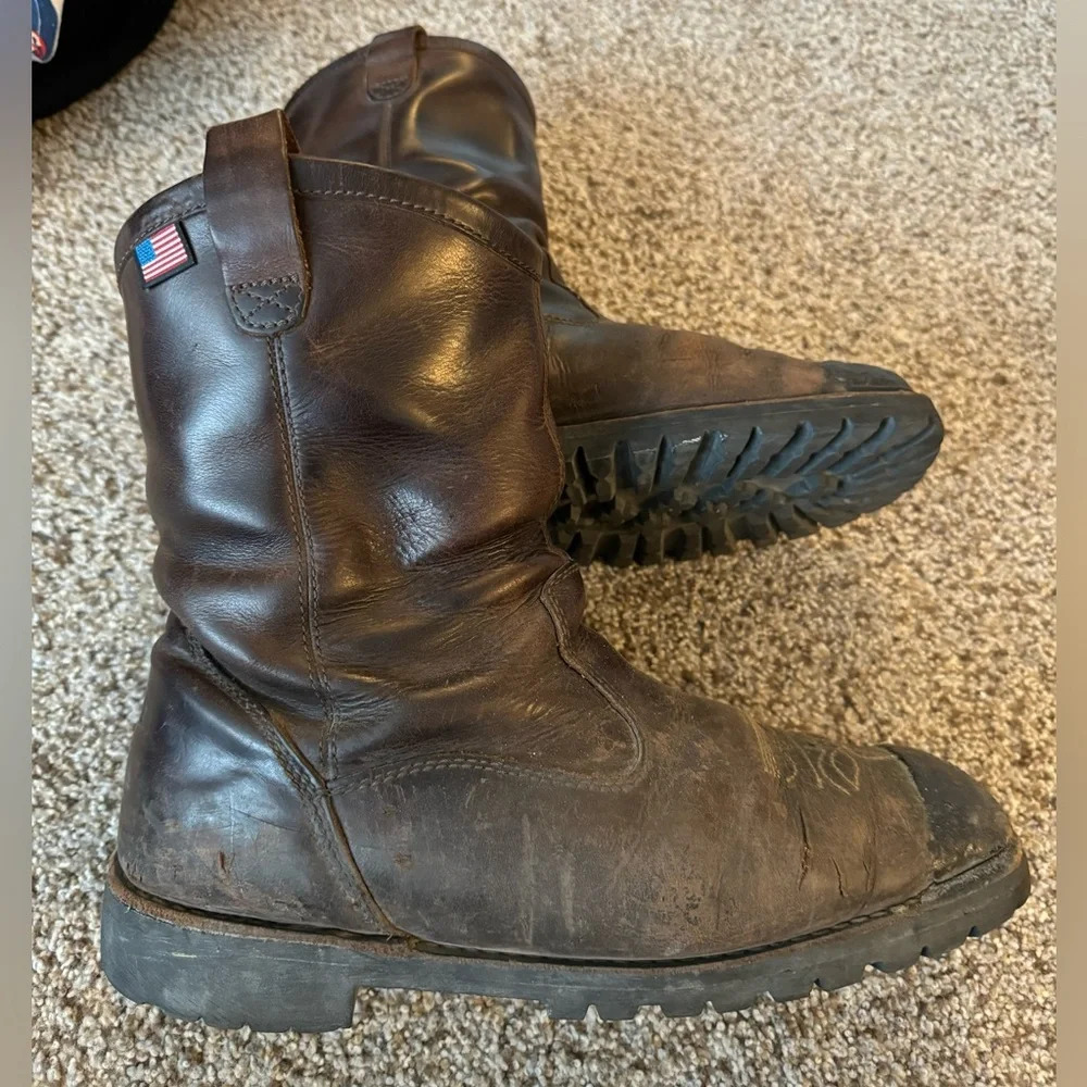DANNER Men's Leather Work Boots MADE IN USA Bull Run 11" Wellington Size 11 EE
